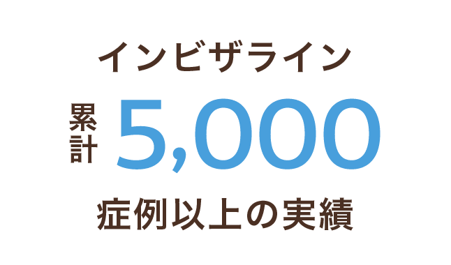 インビザライン 累計5,000症例以上の実績